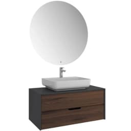 Kale Zero 2.0 100 Cm Antrasit-Ceviz Banyo Dolabı Takımı 610100201076 görsel 1