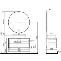 Kale Zero 2.0 100 Cm Antrasit-Ceviz Banyo Dolabı Takımı 610100201076 görsel 2