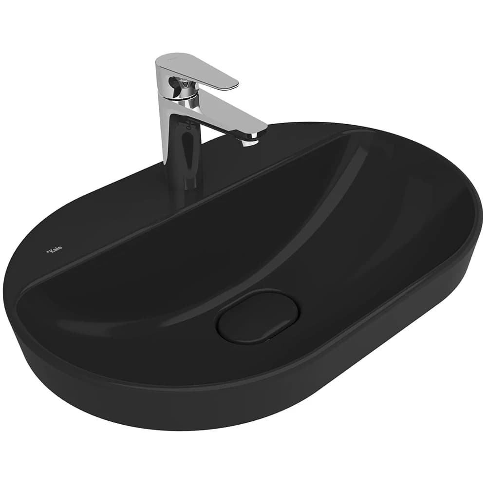Kale Zero 2.0 60x40 Cm Siyah Yarı Gömme Oval Lavabo
