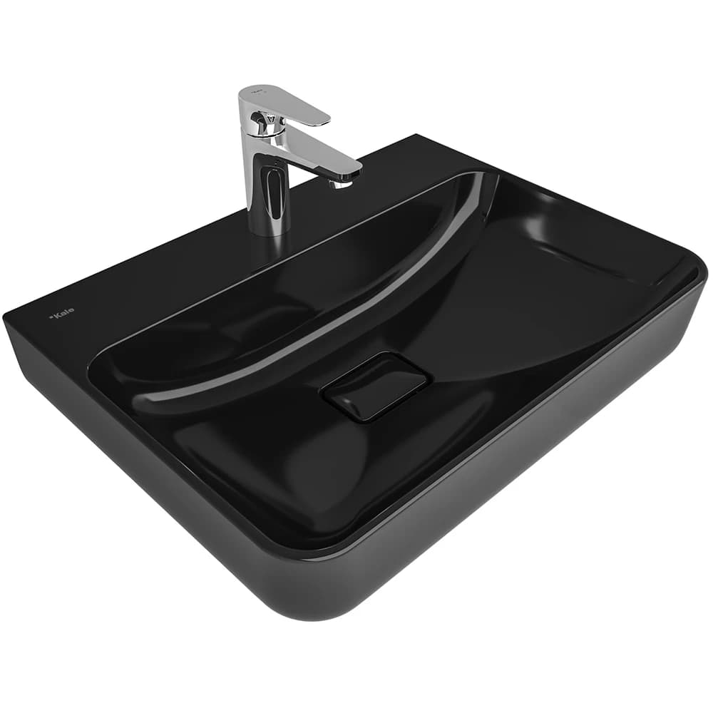 Kale Zero 2.0 60x45 Cm Siyah Dikdörtgen Tezgah Üzeri Lavabo