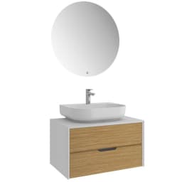 Kale Zero 2.0 80 Cm Beyaz-Meşe Banyo Dolabı Takımı görsel 1