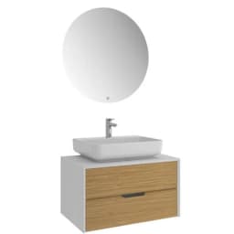 Kale Zero 2.0 80 Cm Beyaz-Meşe Banyo Dolabı Takımı 610100201077 görsel 1