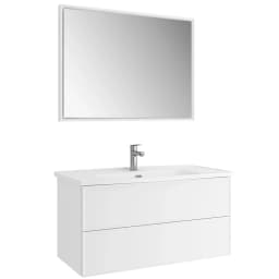 Kale Zeta 100 Cm Mat Beyaz Banyo Dolabı Takımı görsel 1