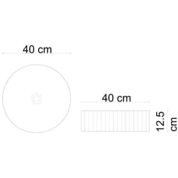 Lena E-W1001MF 40 Cm Yuvarlak Mat Füme Tezgah Üstü Lavabo görsel 3