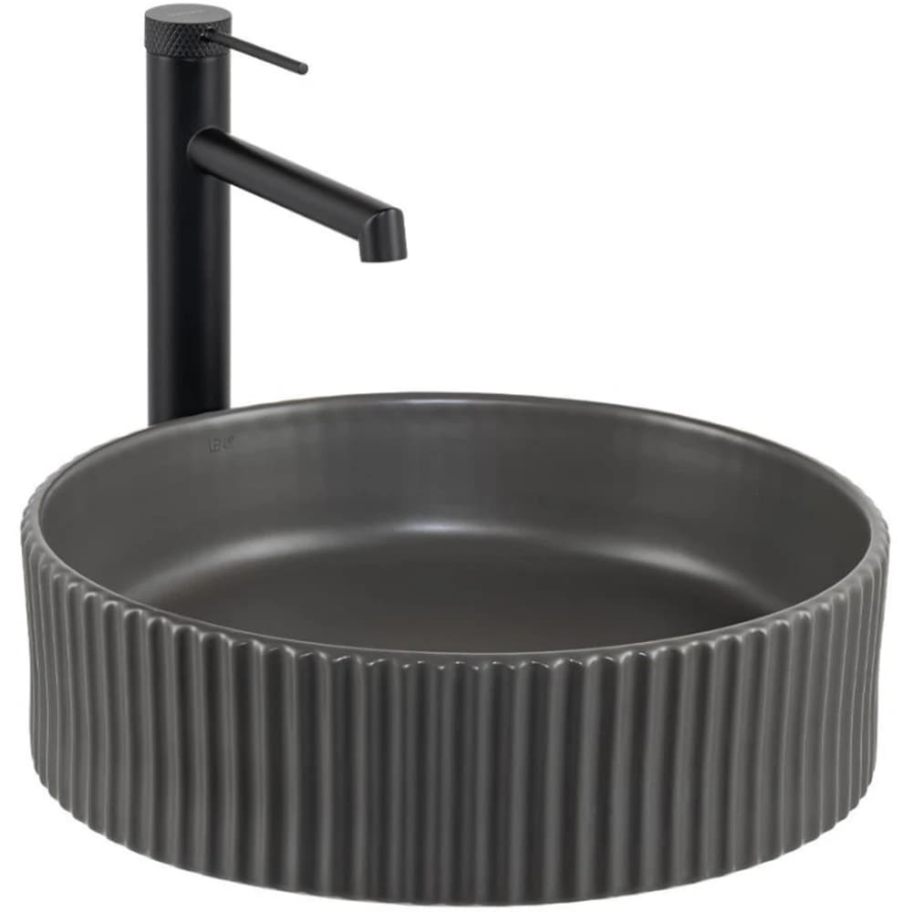Lena E-W1001MF 40 Cm Yuvarlak Mat Füme Tezgah Üstü Lavabo