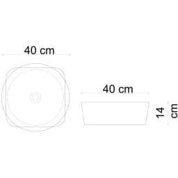 Lena E-W1050MB 40x40 Cm Mat Beyaz Tezgah Üstü Lavabo görsel 3