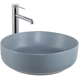 Lena E-W1201MM 44 Cm Mat Mavi Yuvarlak Tezgah Üstü Lavabo görsel 1