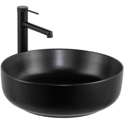 Lena E-W1201MS 44 Cm Mat Siyah Yuvarlak Tezgah Üstü Lavabo görsel 1