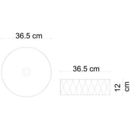 Lena E-W5001 36 Cm Yuvarlak Tezgah Üstü Lavabo görsel 2