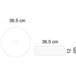 Lena E-W5002 36 Cm Yuvarlak Tezgah Üstü Lavabo görsel 2