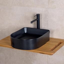 Lena EH-5110MS 38x46 Cm Mat Siyah Tezgah Üstü Lavabo görsel 2