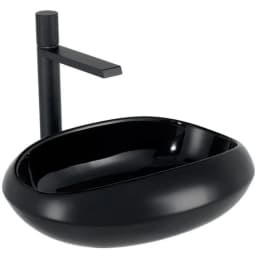 Lena EY-4710S 46x38 Cm Parlak Siyah Tezgah Üstü Lavabo görsel 1