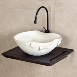 Lena EY-9102 47x44 Cm Beyaz Tezgah Üstü Lavabo görsel 2