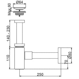 Newarc Corner Altın Süzgeçli Lavabo Sifonu - 760521G görsel 2