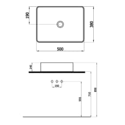 Newarc Silver 50x38x14 Slim Beyaz Lavabo görsel 2