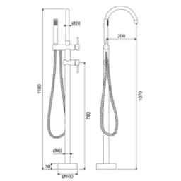 Newarc Step Altın Yerden Banyo Bataryası - 900516G görsel 4