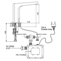 Newarc Teknofotoselli Aqua Fotoselli Lavabo Bataryası - 517523 görsel 2