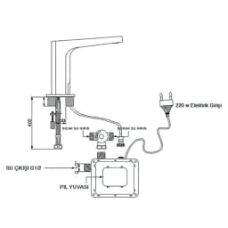 Newarc Teknofotoselli Aqua Fotoselli Lavabo Bataryası - 517523 görsel 3