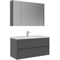 Orka Arno 100 Cm Parlak Gri Banyo Dolabı Takımı - 5008760 görsel 1