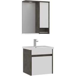 Orka Aydos 55 Cm Retro Gümüş Banyo Dolabı Takımı görsel 1