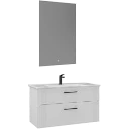 Orka Bari 100 Cm Mat Beyaz Banyo Dolabı Takımı - 5006580 görsel 1