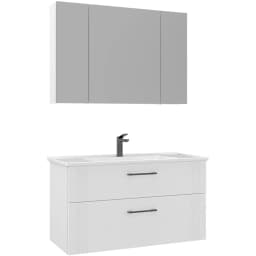 Orka Bari 100 Cm Mat Beyaz Banyo Dolabı Takımı - 5006592 görsel 1