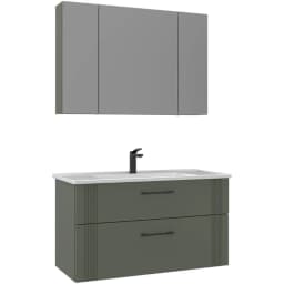 Orka Bari 100 Cm Mat Yeşil Banyo Dolabı Takımı - 5006593 görsel 1