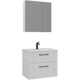 Orka Bari 65 Cm Mat Beyaz Banyo Dolabı Takımı - 5006584 görsel 1