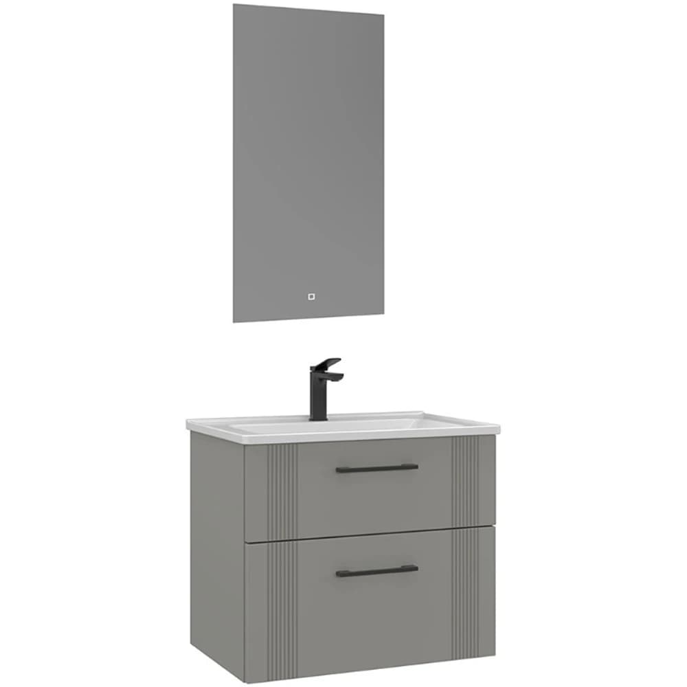 Orka Bari 65 Cm Mat Kaşmir Banyo Dolabı Takımı - 5006574