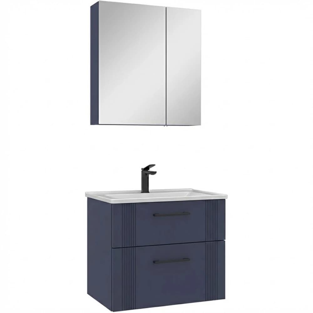 Orka Bari 65 Cm Mat Lacivert Banyo Dolabı Takımı - 5007150