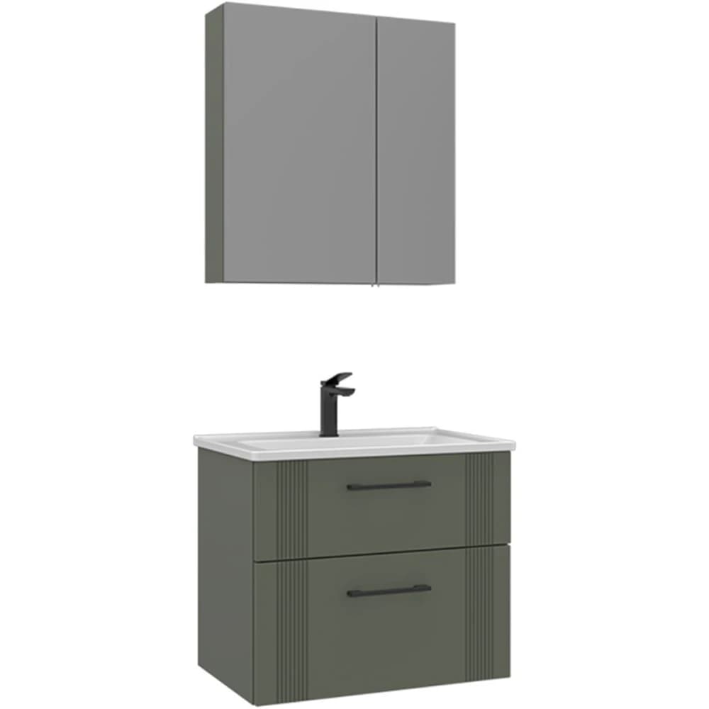 Orka Bari 65 Cm Mat Yeşil Banyo Dolabı Takımı - 5006585