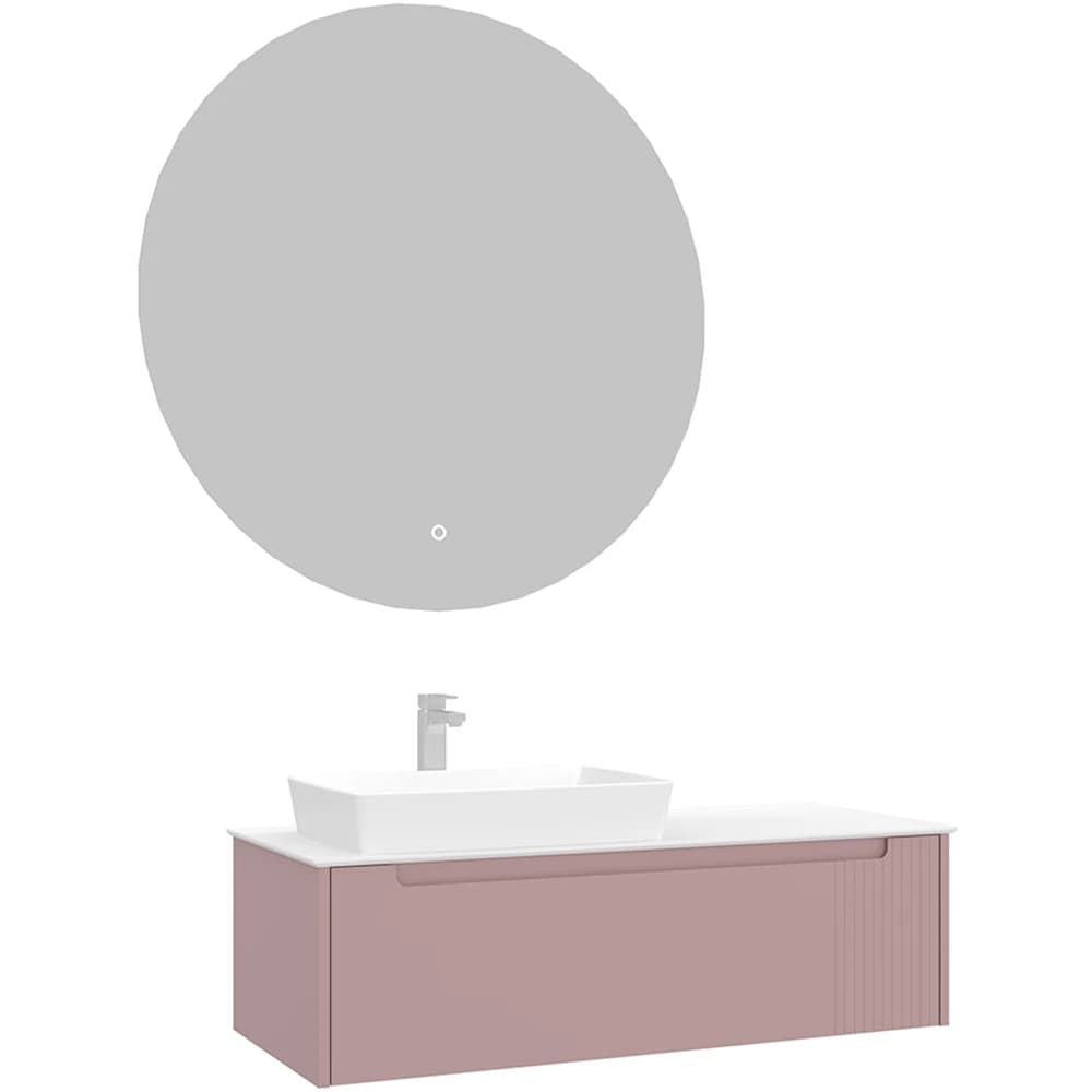 Orka Biella 120 Cm Mat Pudra Banyo Dolabı Takımı - 5009907