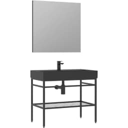 Orka Capetown 80 Cm Mat Siyah Banyo Dolabı Takımı - 5004886 görsel 1