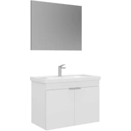 Orka Desna 80 Cm Mat Beyaz Banyo Dolabı Takımı - 5008548 görsel 1