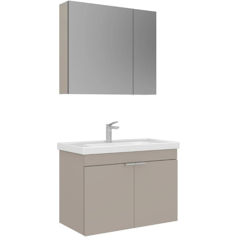 Orka Desna 90 Cm Mat Bej Banyo Dolabı Takımı - 5008575
