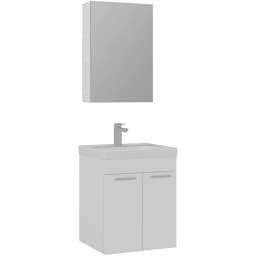 Orka Enez 55 Cm Parlak Beyaz Banyo Dolabı Takımı görsel 1
