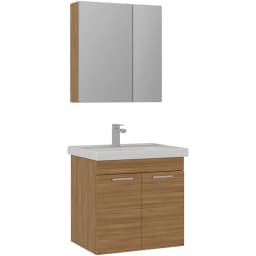 Orka Enez 65 Cm Teak Banyo Dolabı Takımı görsel 1