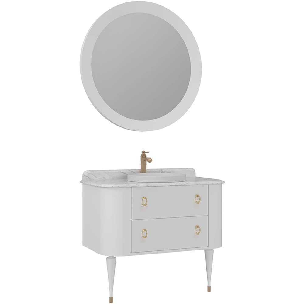 Orka Felice 100 Cm Mat Beyaz Banyo Dolabı Takımı - 5008076