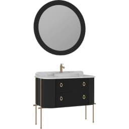 Orka Felice 100 Cm Mat Siyah Banyo Dolabı Takımı - 5008089 görsel 1