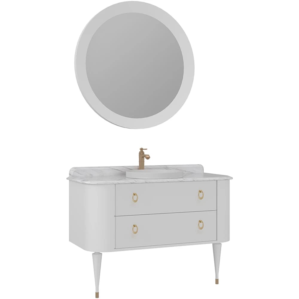 Orka Felice 120 Cm Mat Beyaz Banyo Dolabı Takımı - 5008100