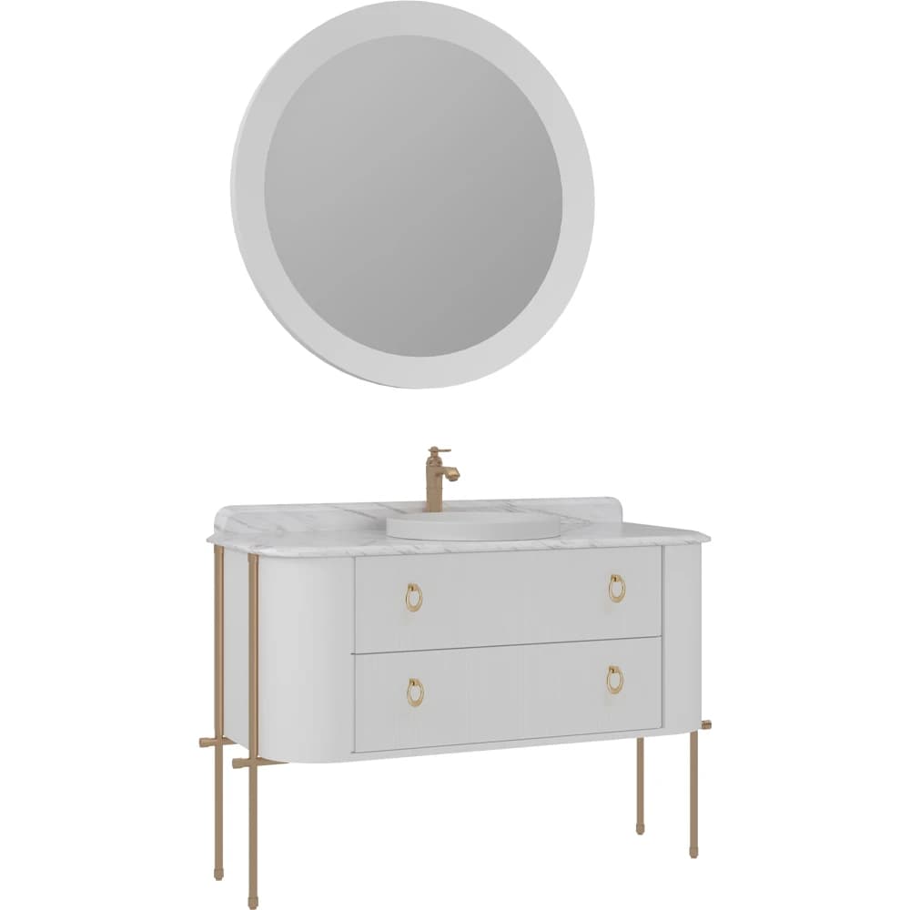 Orka Felice 120 Cm Mat Beyaz Banyo Dolabı Takımı - 5008101