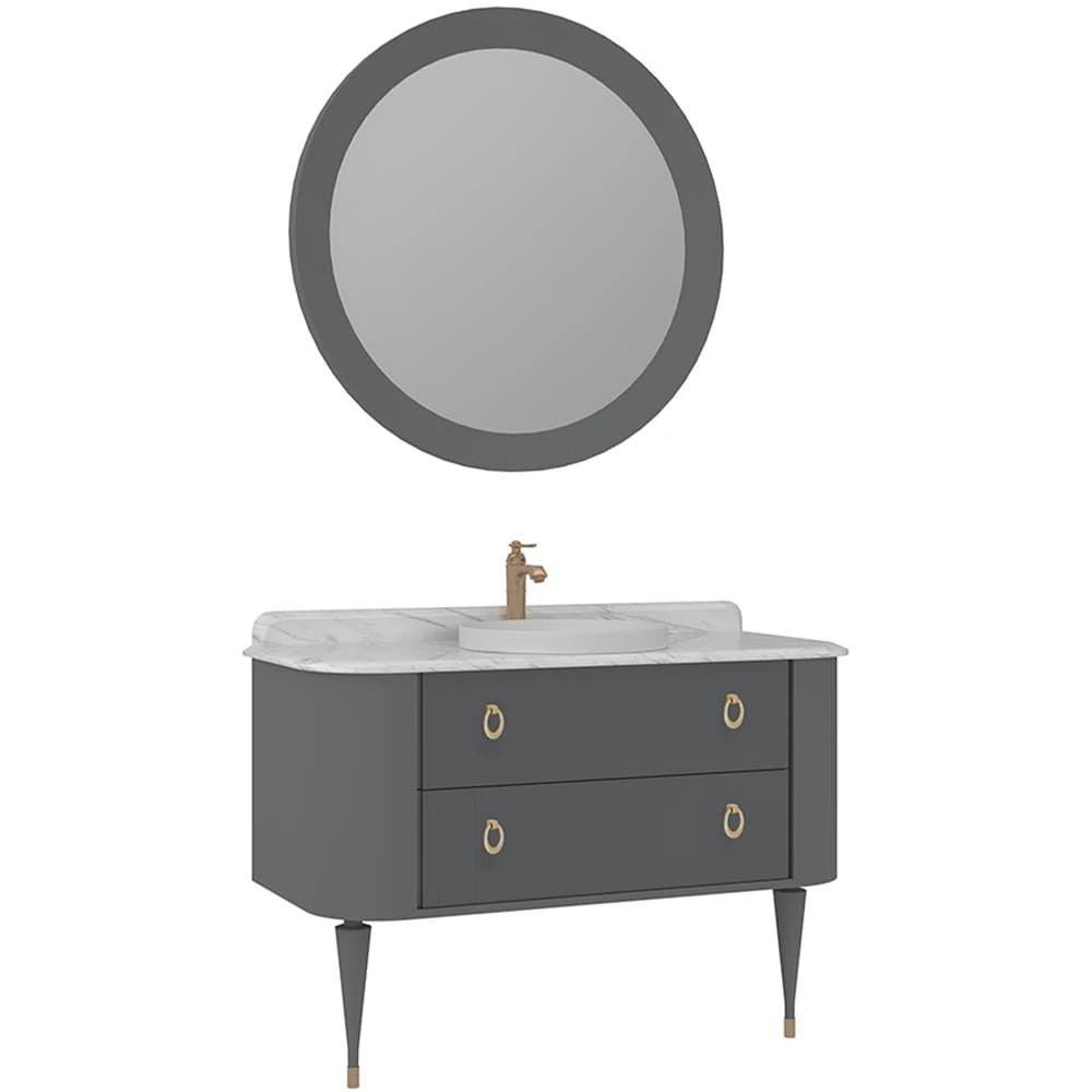 Orka Felice 120 Cm Mat Gri Banyo Dolabı Takımı - 5008104
