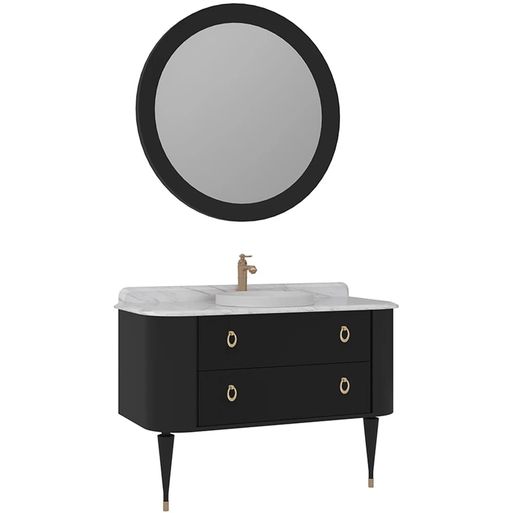 Orka Felice 120 Cm Mat Siyah Banyo Dolabı Takımı - 5008112