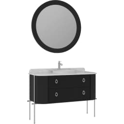 Orka Felice 120 Cm Mat Siyah Banyo Dolabı Takımı - 5008115 görsel 1