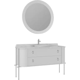 Orka Felice 140 Cm Mat Beyaz Banyo Dolabı Takımı - 5008127 görsel 1