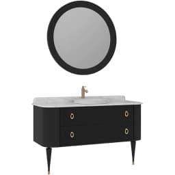 Orka Felice 140 Cm Mat Siyah Banyo Dolabı Takımı - 5008136 görsel 1