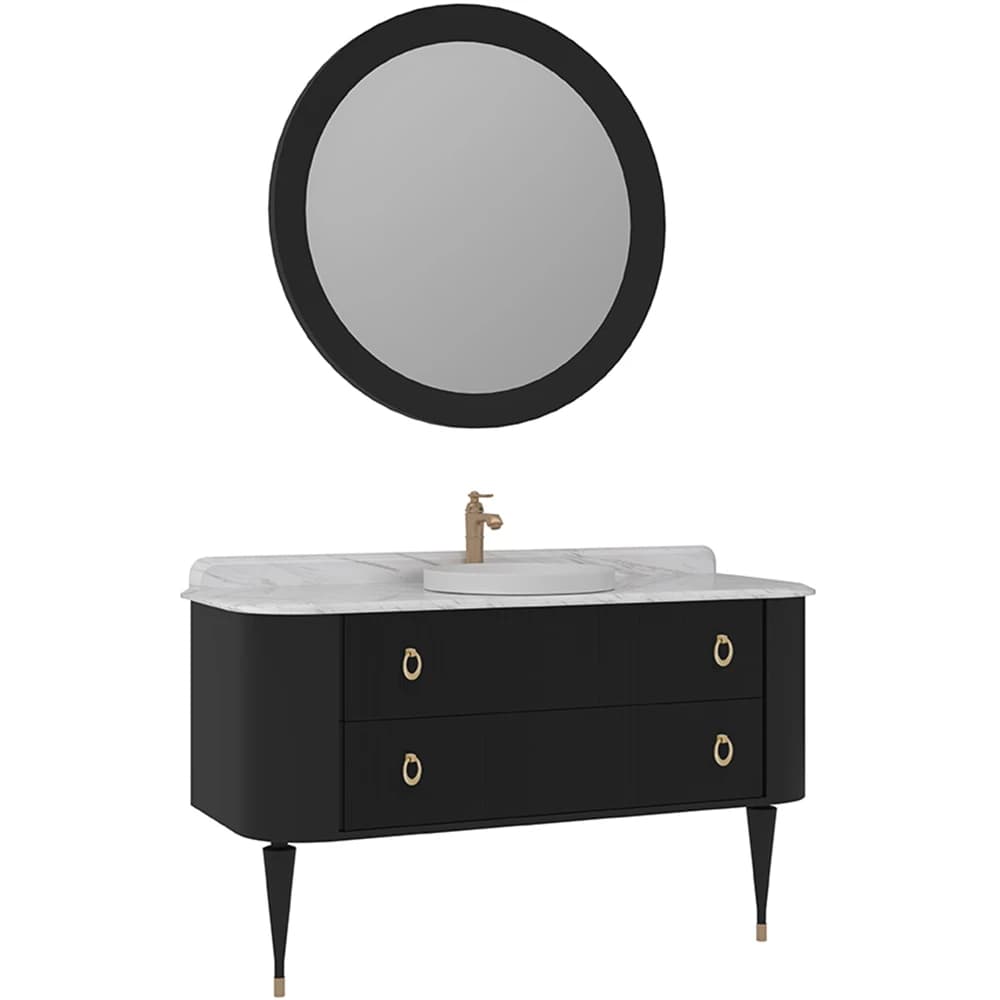 Orka Felice 140 Cm Mat Siyah Banyo Dolabı Takımı - 5008136