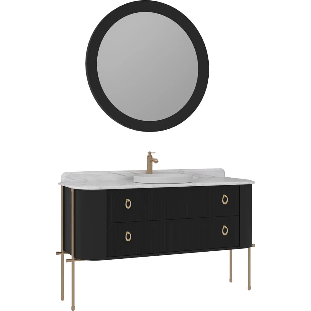 Orka Felice 140 Cm Mat Siyah Banyo Dolabı Takımı - 5008137