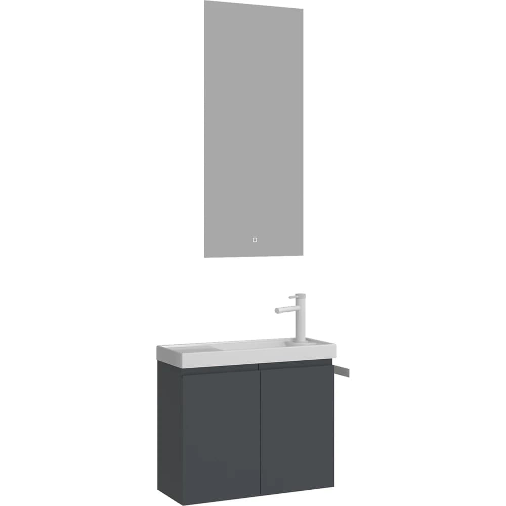Orka Ferla 60 Cm Mat Antrasit Banyo Dolabı Takımı