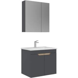 Orka Lena 65 Cm Mat Antrasit Banyo Dolabı Takımı - 5008020 görsel 1